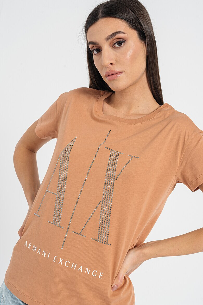 ARMANI EXCHANGE Тениска с лого от капси - Pepit.bg