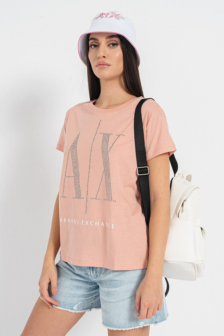 ARMANI EXCHANGE Тениска с лого от капси - Pepit.bg