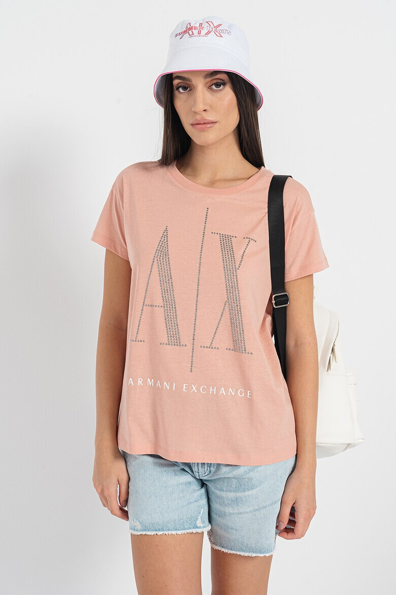 ARMANI EXCHANGE Тениска с лого от капси - Pepit.bg