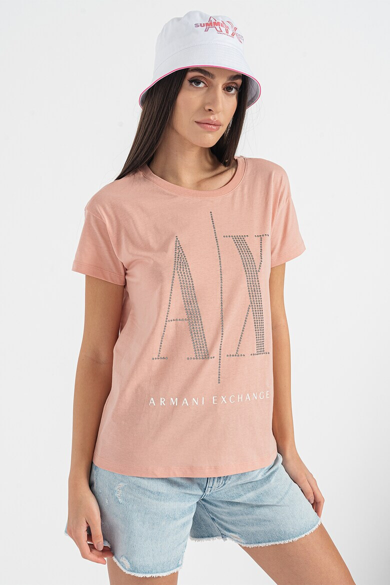 ARMANI EXCHANGE Тениска с лого от капси - Pepit.bg
