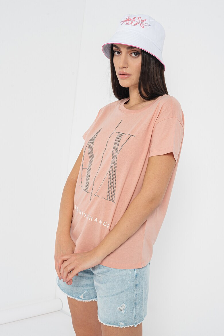 ARMANI EXCHANGE Тениска с лого от капси - Pepit.bg