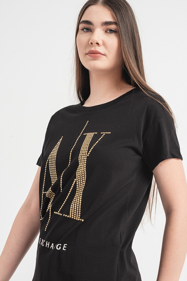 ARMANI EXCHANGE Тениска с лого от капси - Pepit.bg