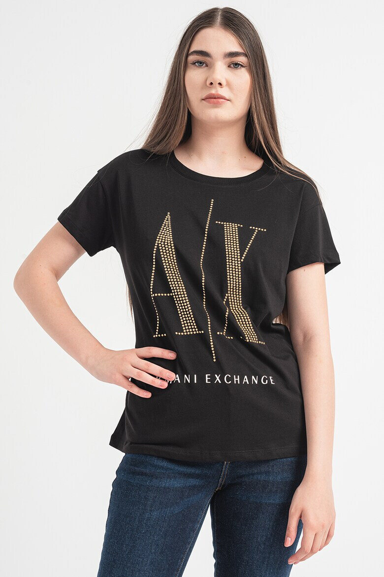 ARMANI EXCHANGE Тениска с лого от капси - Pepit.bg