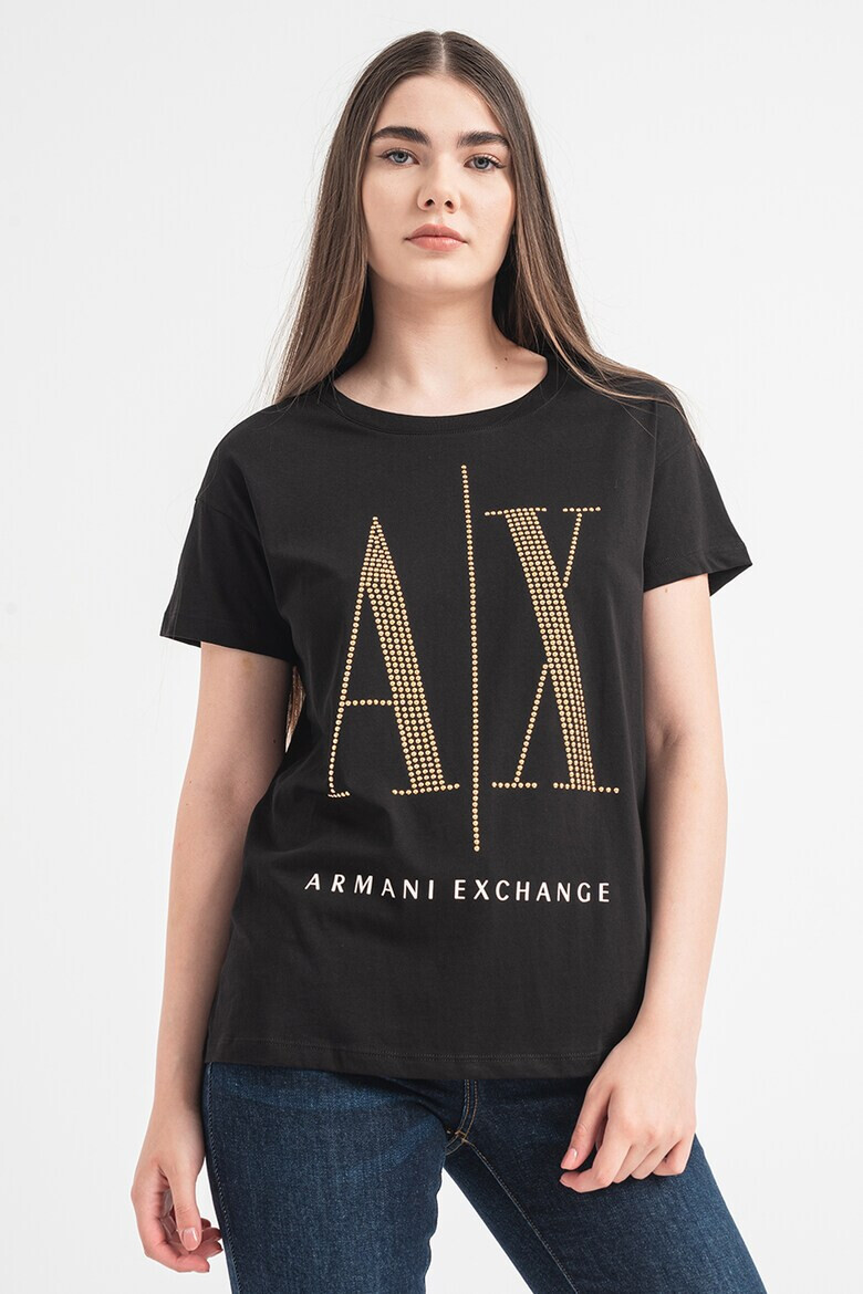 ARMANI EXCHANGE Тениска с лого от капси - Pepit.bg
