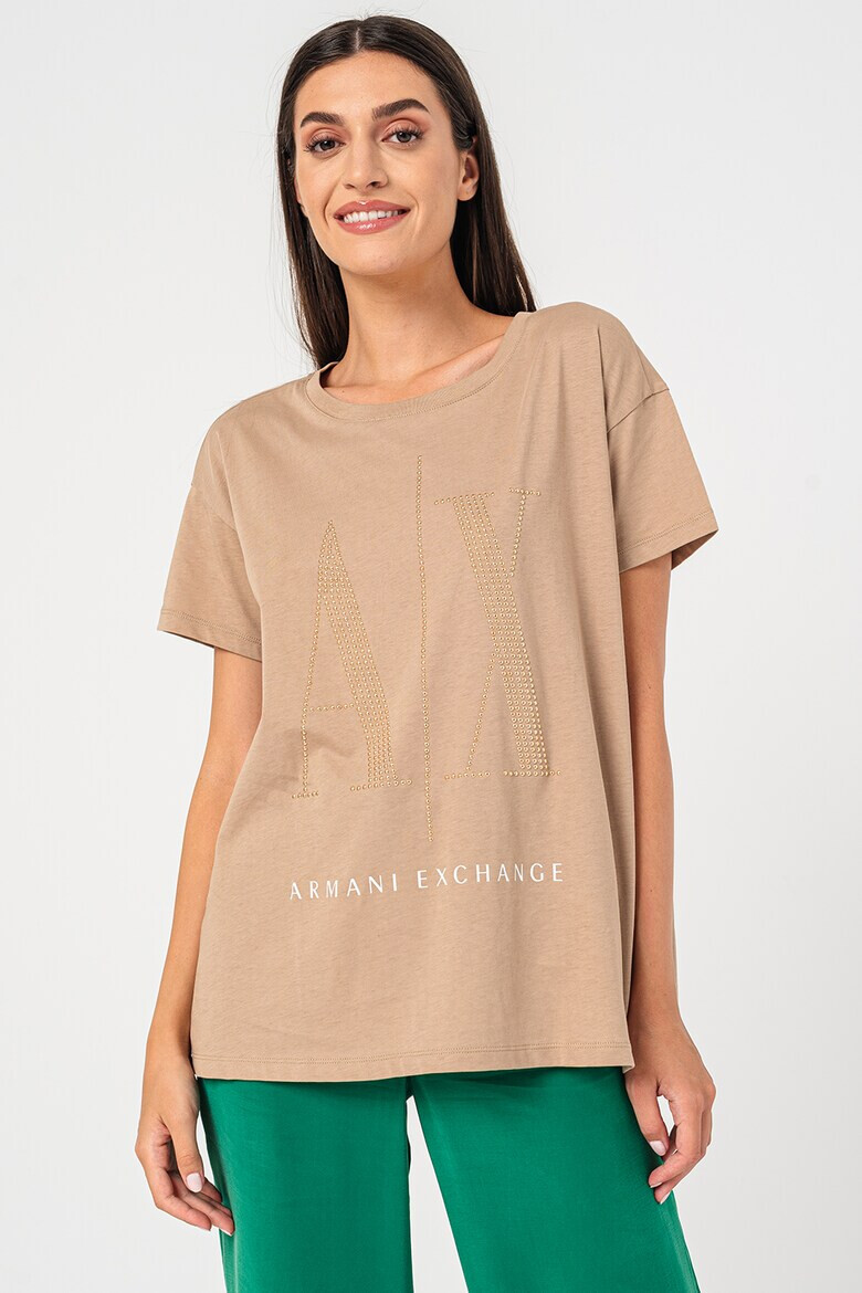 ARMANI EXCHANGE Тениска с лого от капси - Pepit.bg