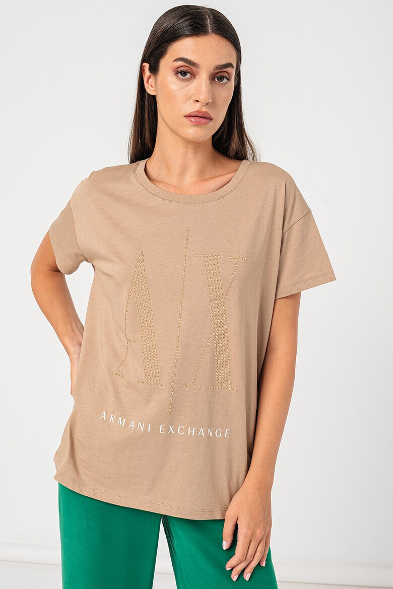 ARMANI EXCHANGE Тениска с лого от капси - Pepit.bg