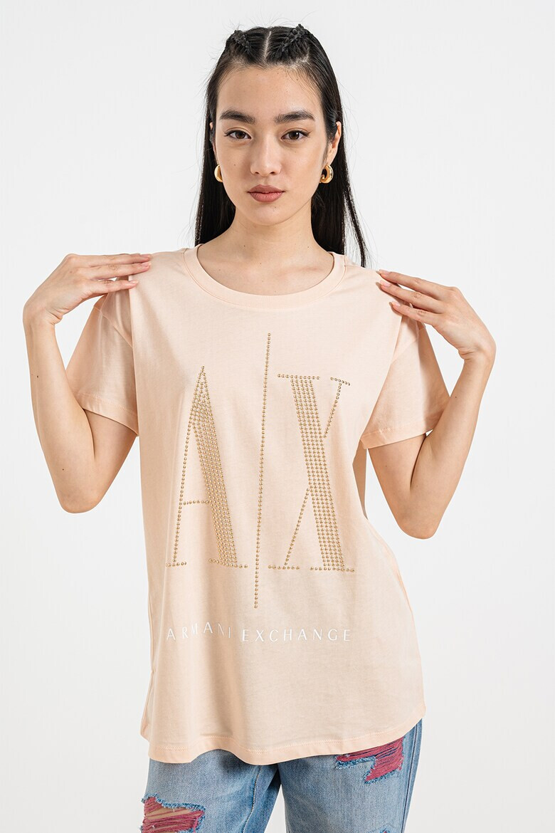 ARMANI EXCHANGE Тениска с лого от капси - Pepit.bg