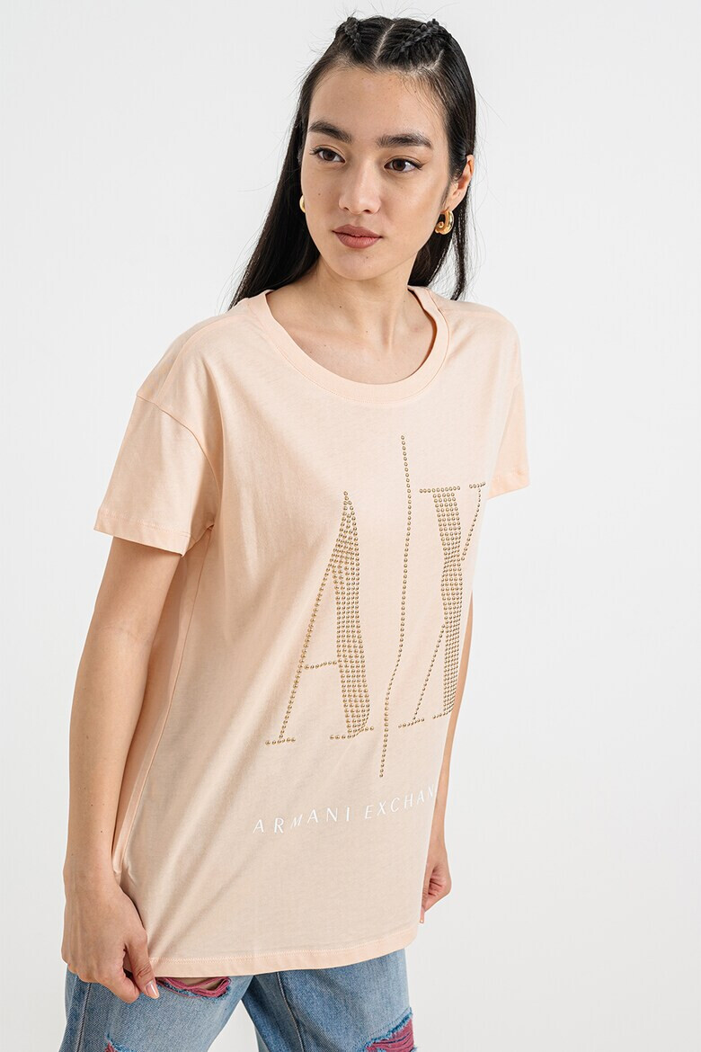 ARMANI EXCHANGE Тениска с лого от капси - Pepit.bg