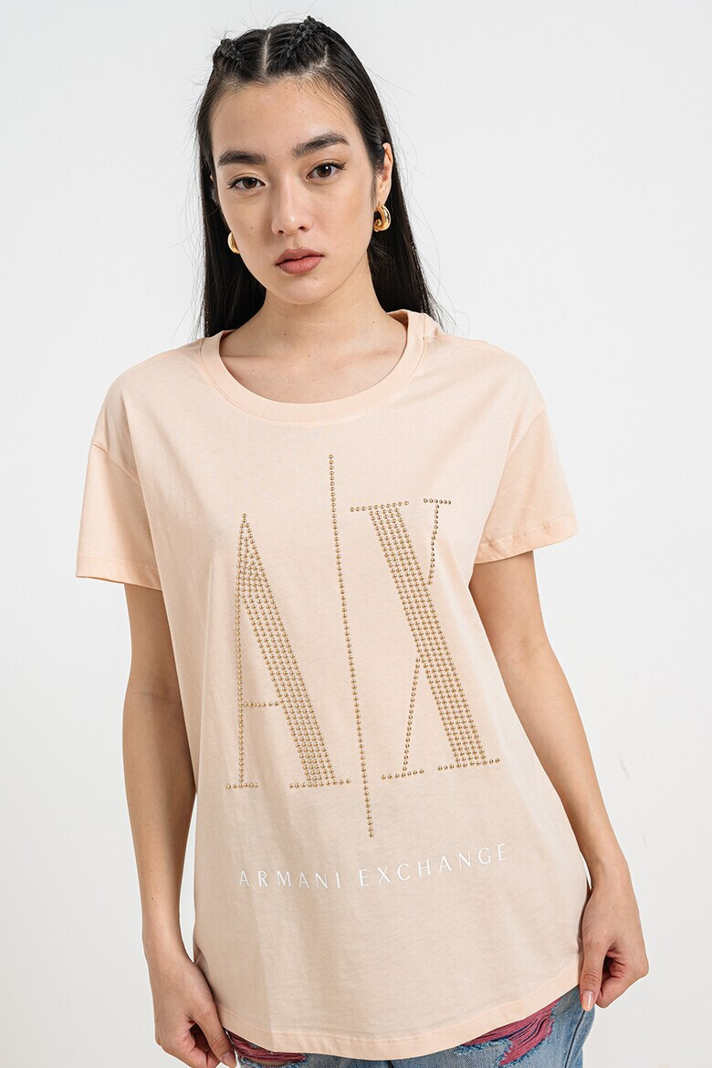 ARMANI EXCHANGE Тениска с лого от капси - Pepit.bg