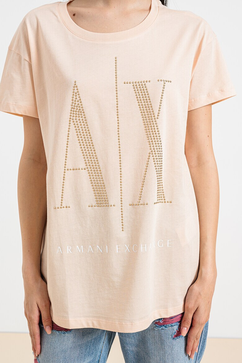 ARMANI EXCHANGE Тениска с лого от капси - Pepit.bg