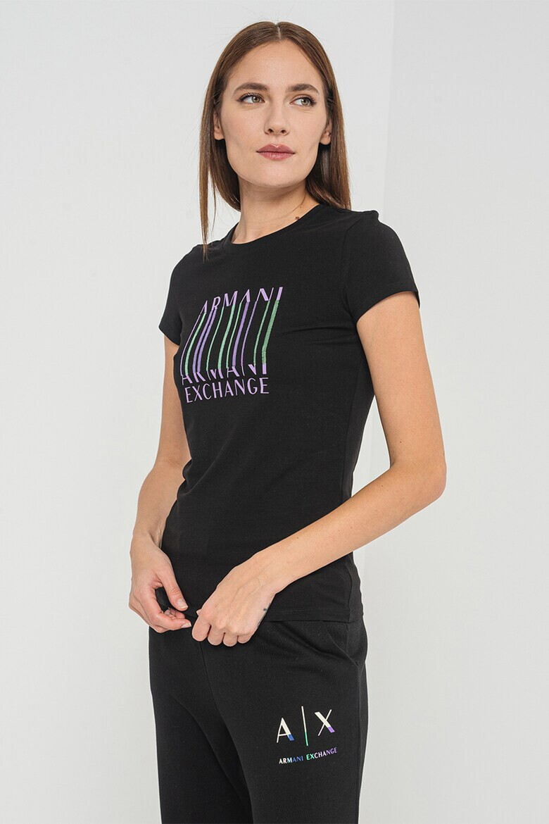ARMANI EXCHANGE Тениска с лого от пайети - Pepit.bg