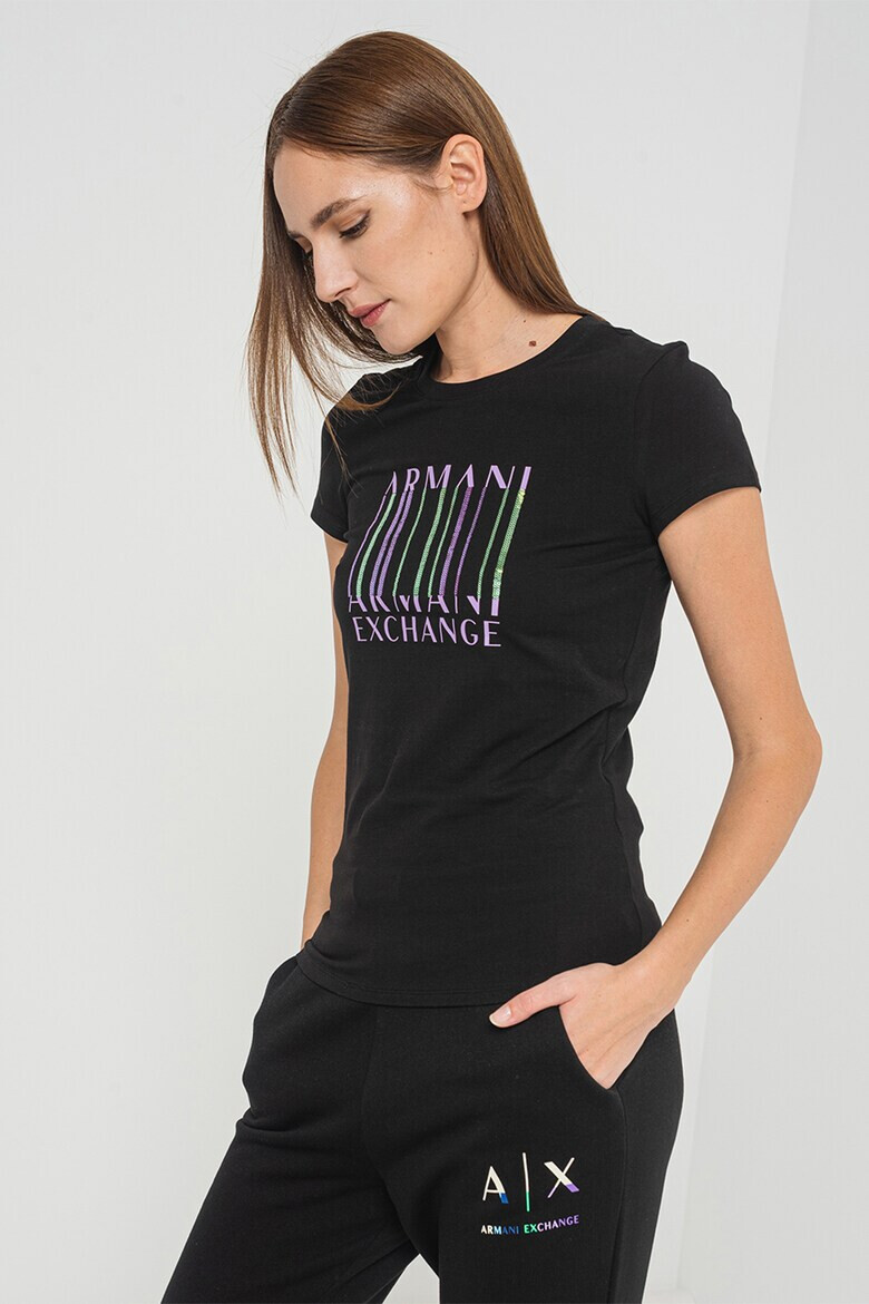 ARMANI EXCHANGE Тениска с лого от пайети - Pepit.bg
