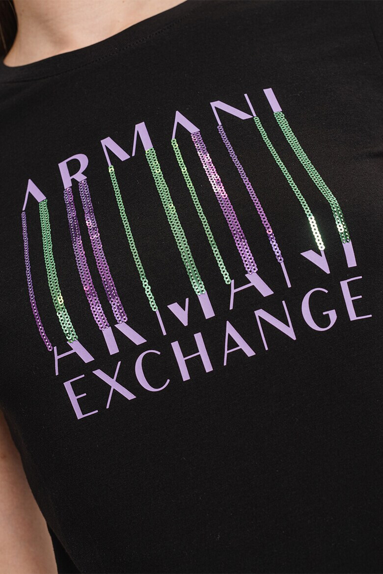 ARMANI EXCHANGE Тениска с лого от пайети - Pepit.bg