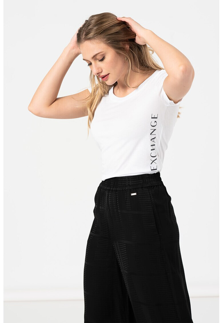 ARMANI EXCHANGE Тениска с модал и овално деколте - Pepit.bg