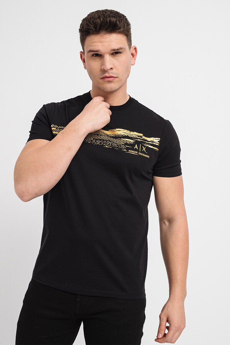 ARMANI EXCHANGE Тениска с овално деколте и шарка - Pepit.bg