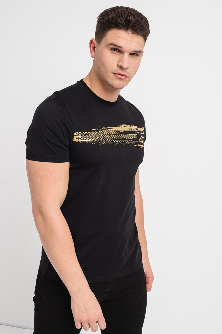 ARMANI EXCHANGE Тениска с овално деколте и шарка - Pepit.bg
