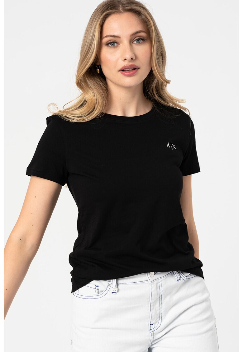 ARMANI EXCHANGE Тениска с овално декотле и лого - Pepit.bg