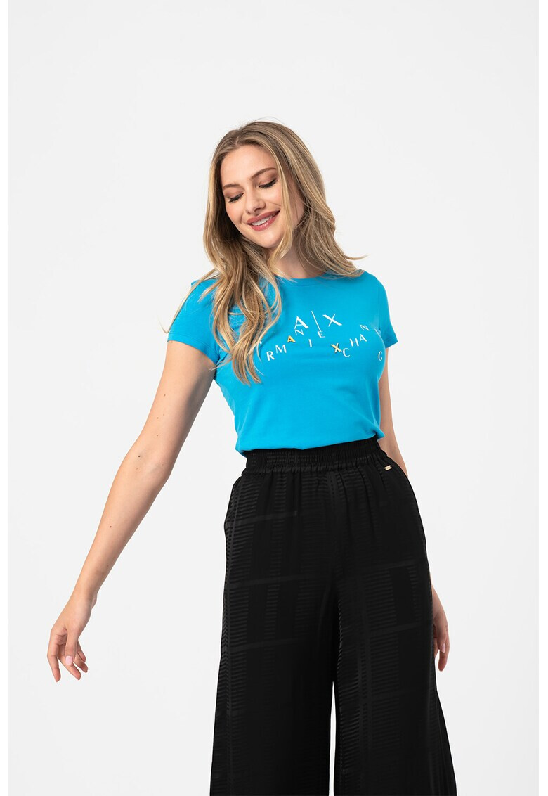 ARMANI EXCHANGE Тениска с овално декотле и лого - Pepit.bg