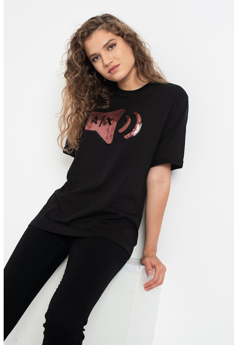 ARMANI EXCHANGE Тениска с пайети - Pepit.bg