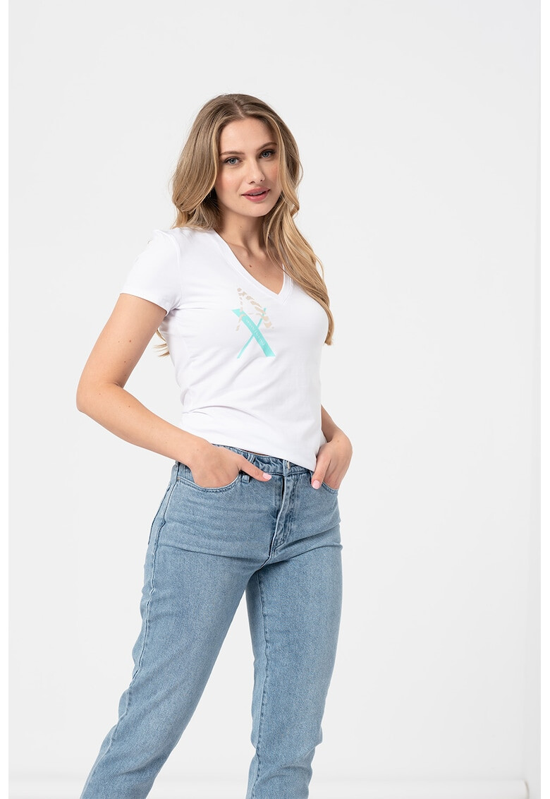 ARMANI EXCHANGE Тениска с шпиц - Pepit.bg