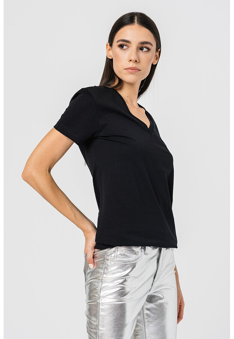 ARMANI EXCHANGE Тениска с шпиц и лого - Pepit.bg