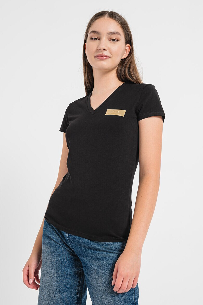 ARMANI EXCHANGE Тениска с шпиц - Pepit.bg