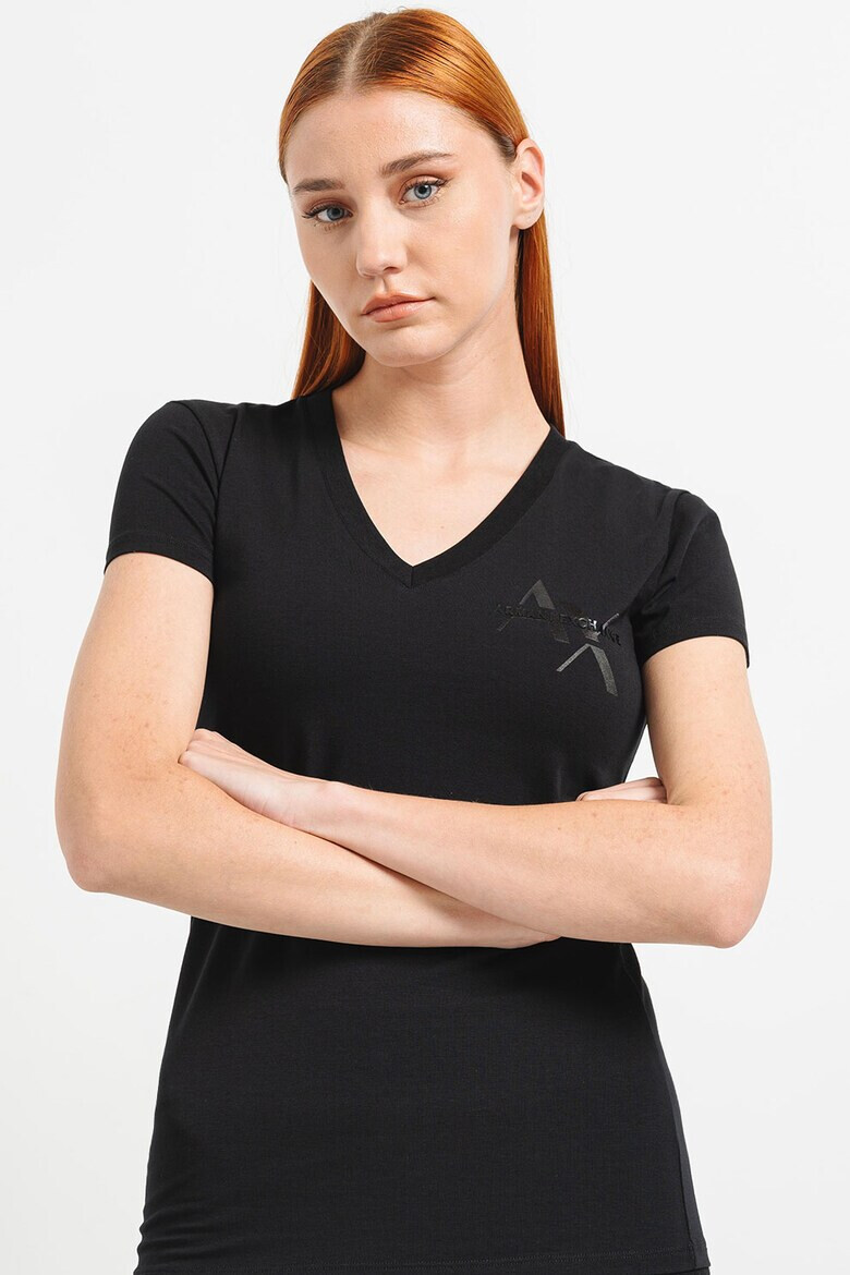 ARMANI EXCHANGE Тениска с шпиц - Pepit.bg