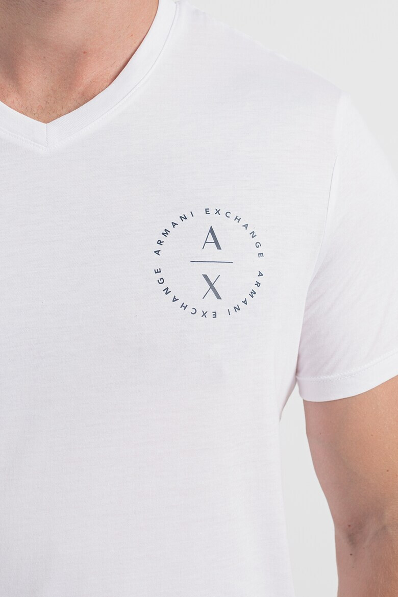ARMANI EXCHANGE Тениска с шпиц и лого - Pepit.bg