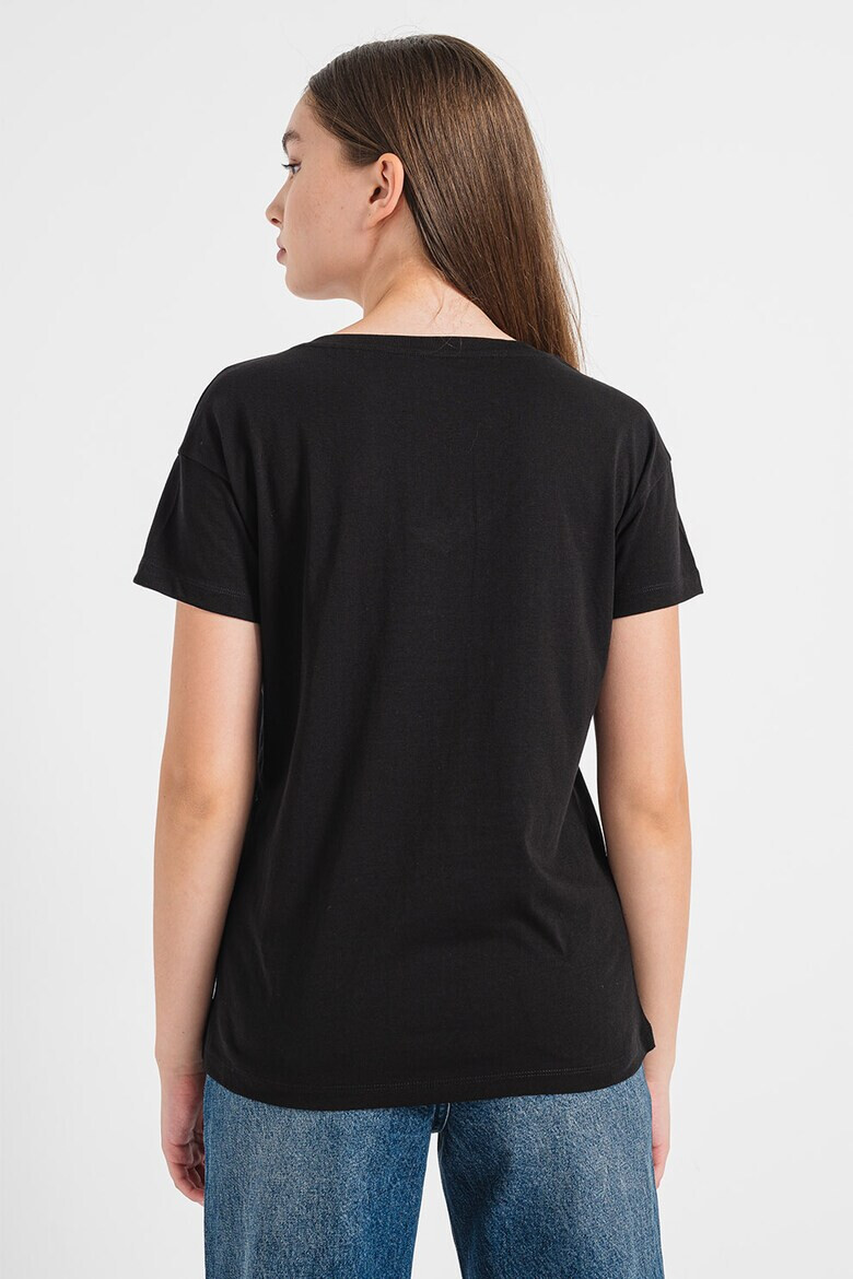 ARMANI EXCHANGE Тениска с шпиц и лого - Pepit.bg