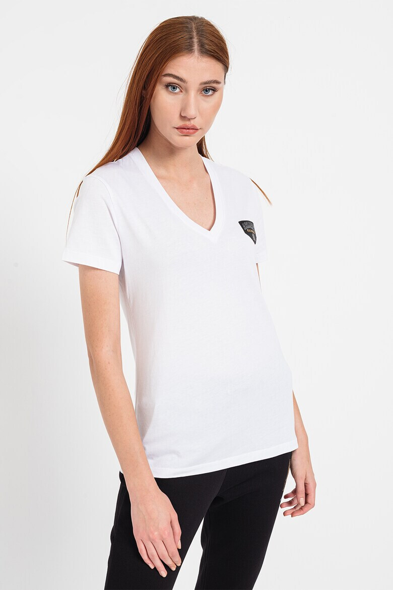 ARMANI EXCHANGE Тениска с шпиц и лого - Pepit.bg