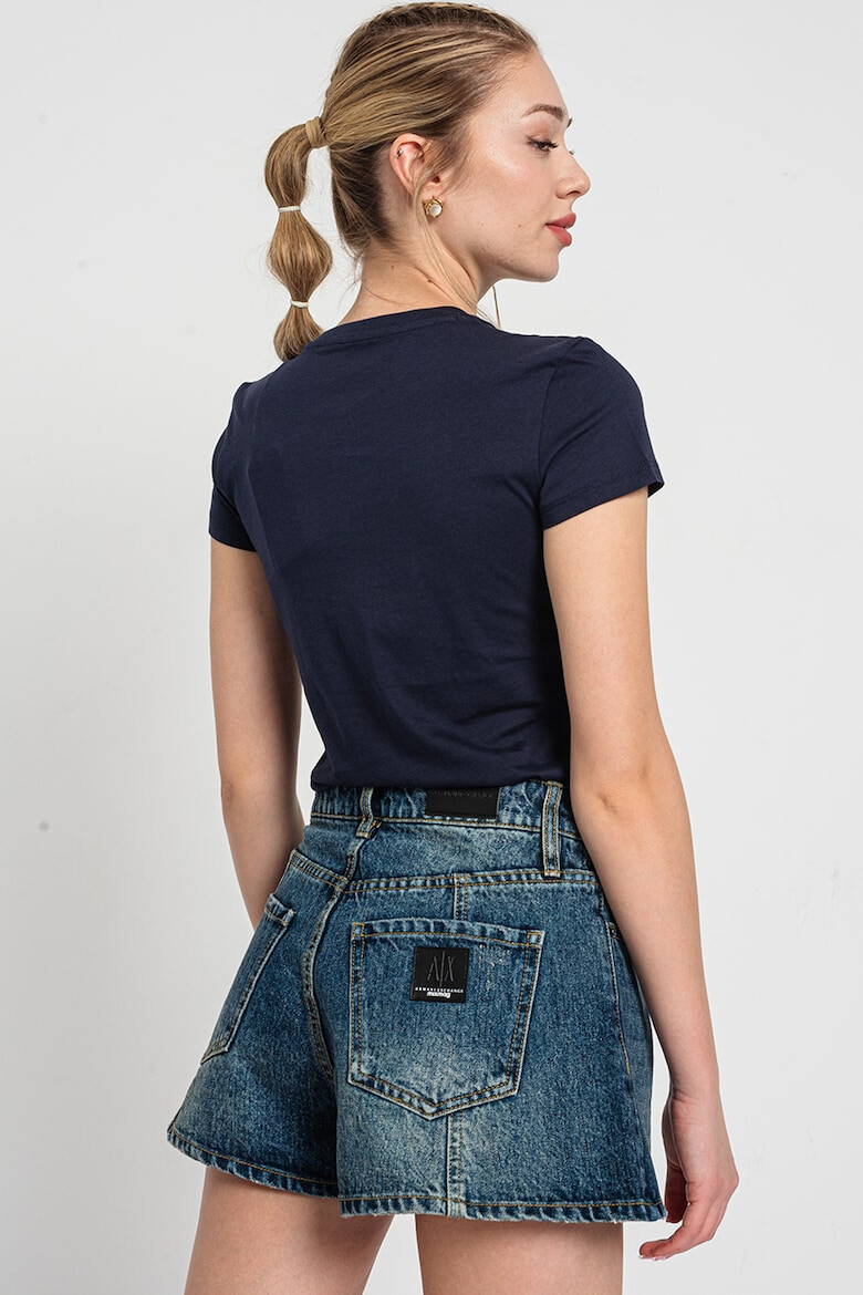ARMANI EXCHANGE Тениска с шпиц и лого - Pepit.bg