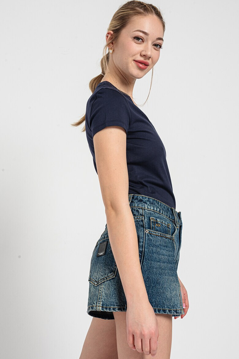 ARMANI EXCHANGE Тениска с шпиц и лого - Pepit.bg