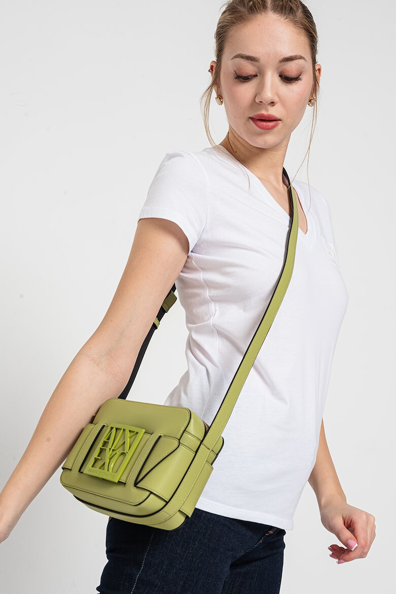 ARMANI EXCHANGE Тениска с шпиц и лого - Pepit.bg