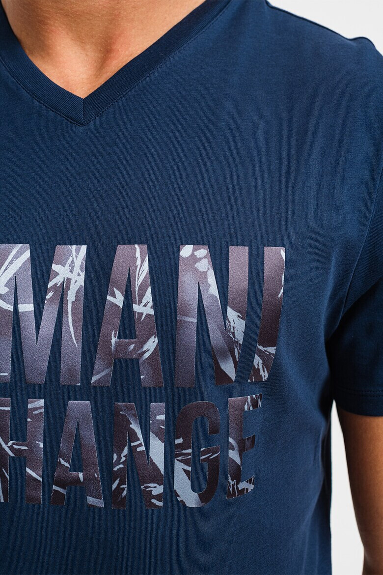 ARMANI EXCHANGE Тениска с шпиц и лого - Pepit.bg