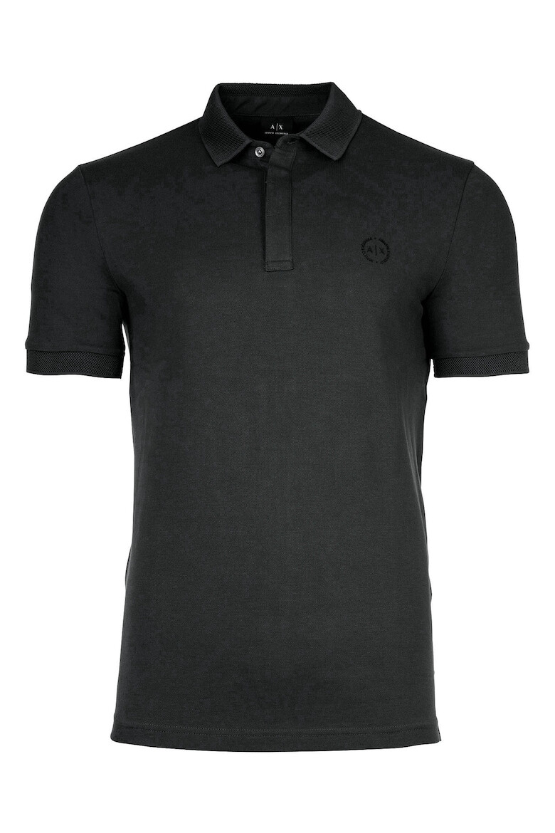 ARMANI EXCHANGE Тениска слим 14263 с яка - Антрацитно сиво - Pepit.bg