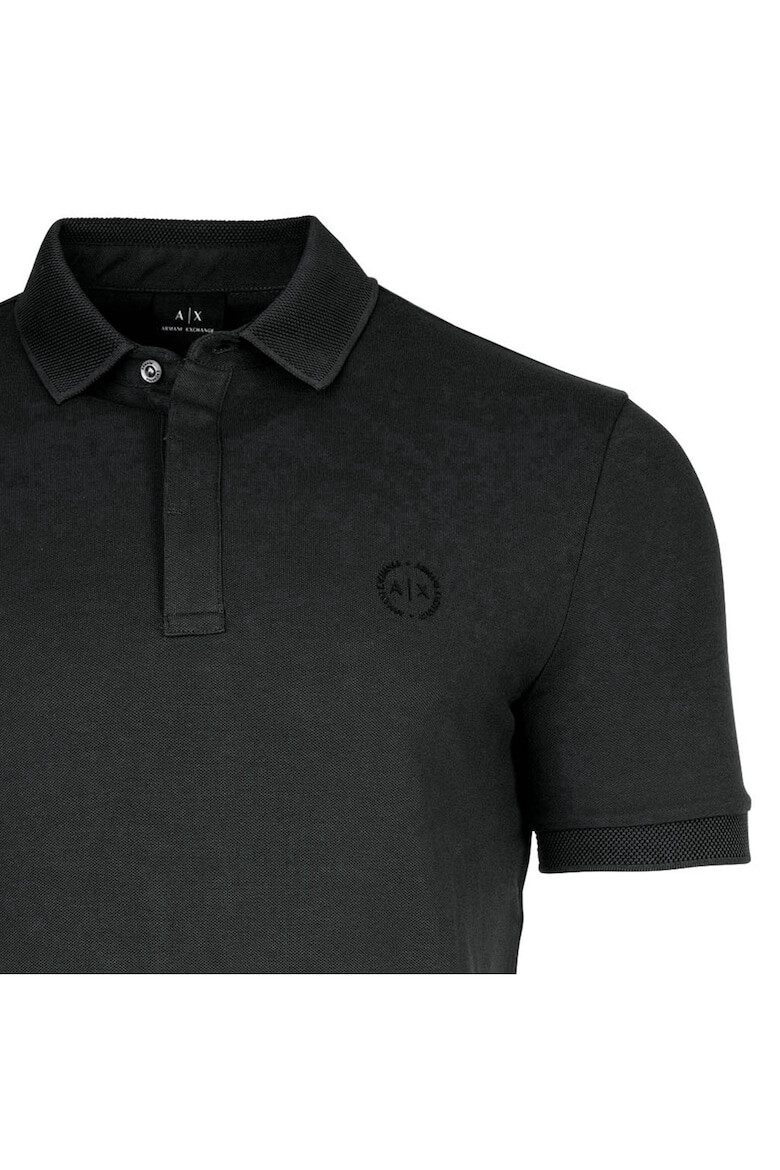 ARMANI EXCHANGE Тениска слим 14263 с яка - Антрацитно сиво - Pepit.bg