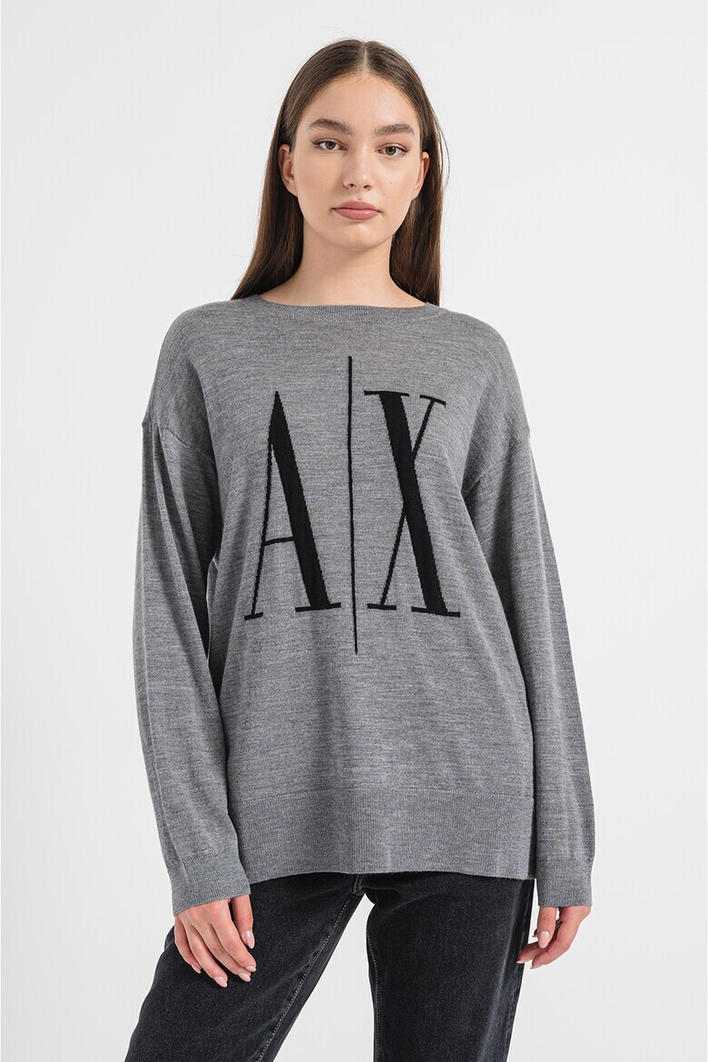 ARMANI EXCHANGE Вълнен пуловер с монограм - Pepit.bg