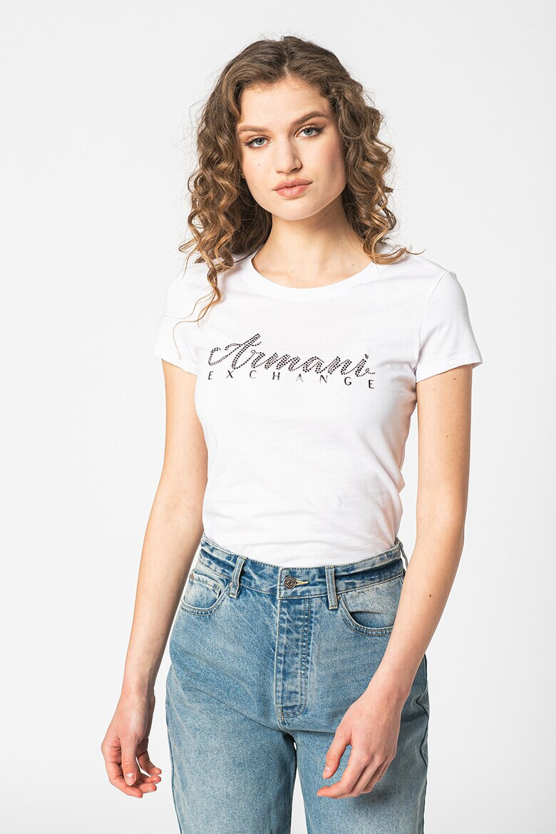 ARMANI EXCHANGE Вталена тениска с лого - Pepit.bg