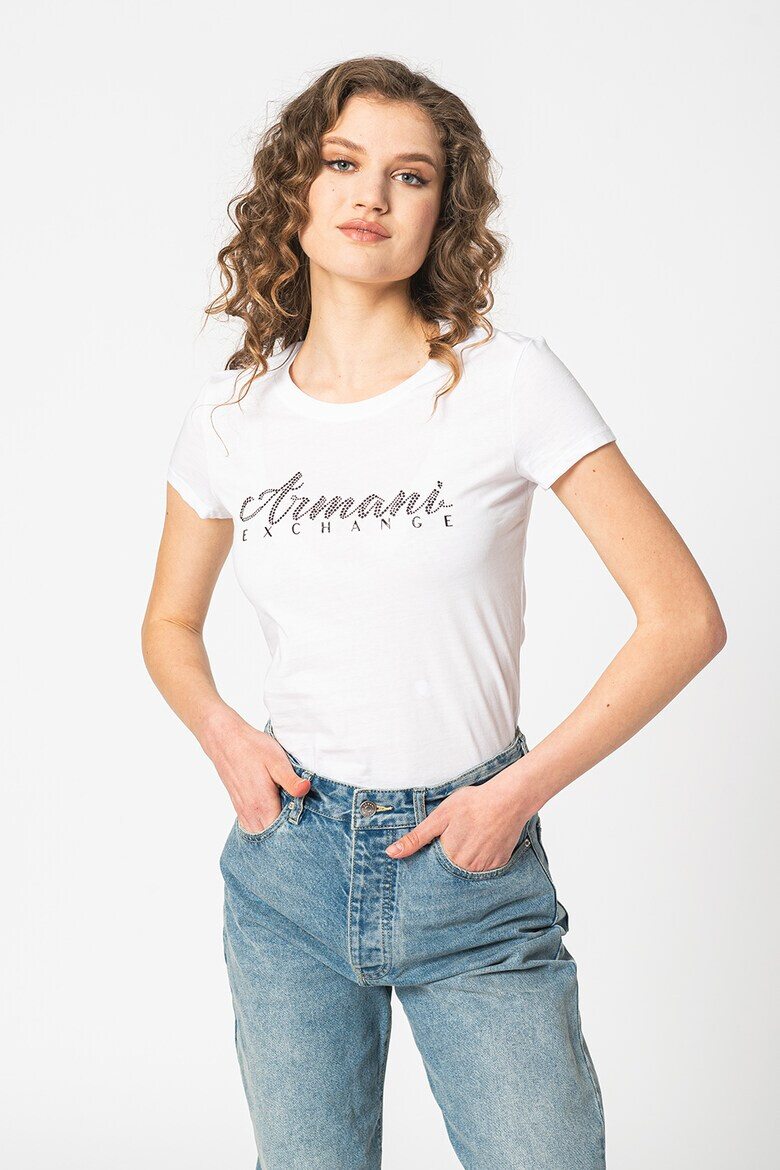 ARMANI EXCHANGE Вталена тениска с лого - Pepit.bg