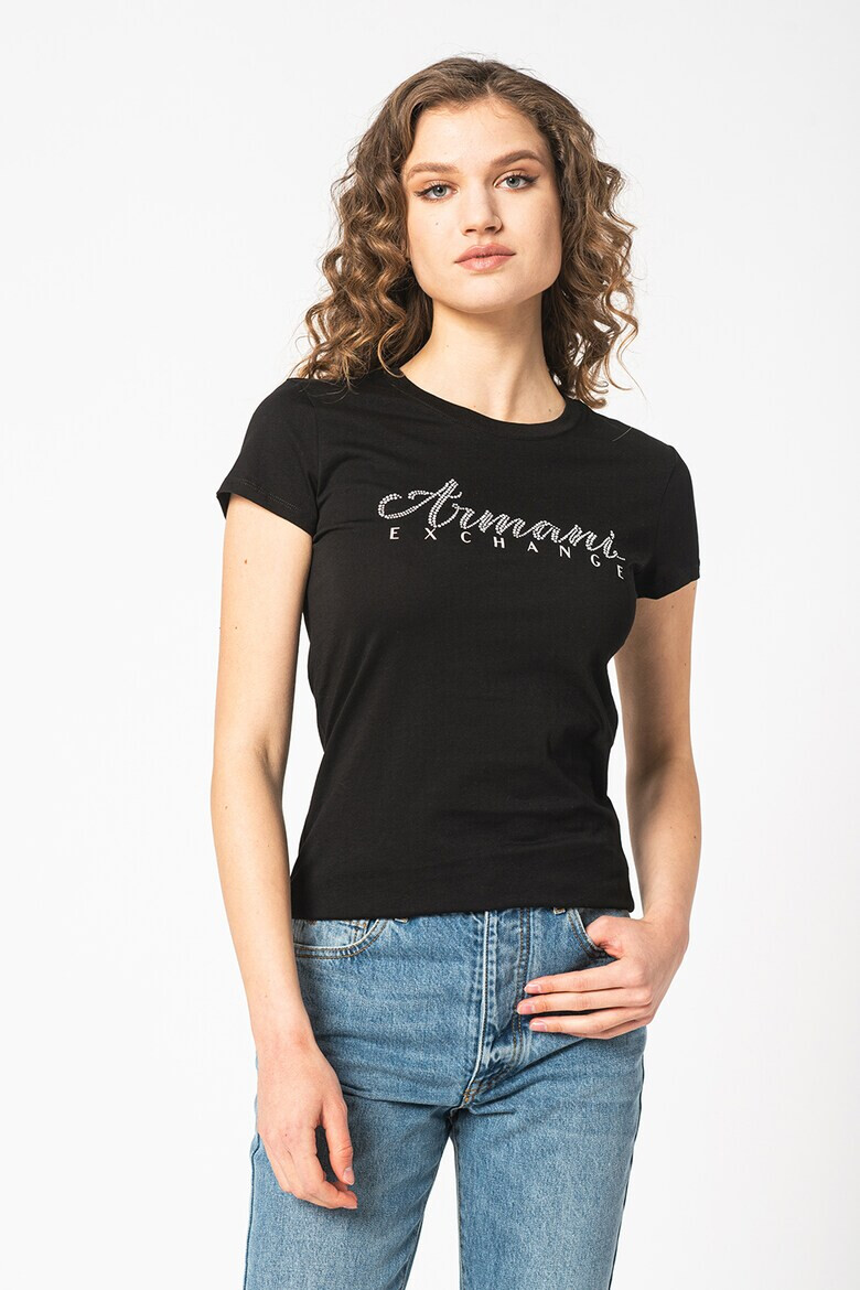 ARMANI EXCHANGE Вталена тениска с лого - Pepit.bg