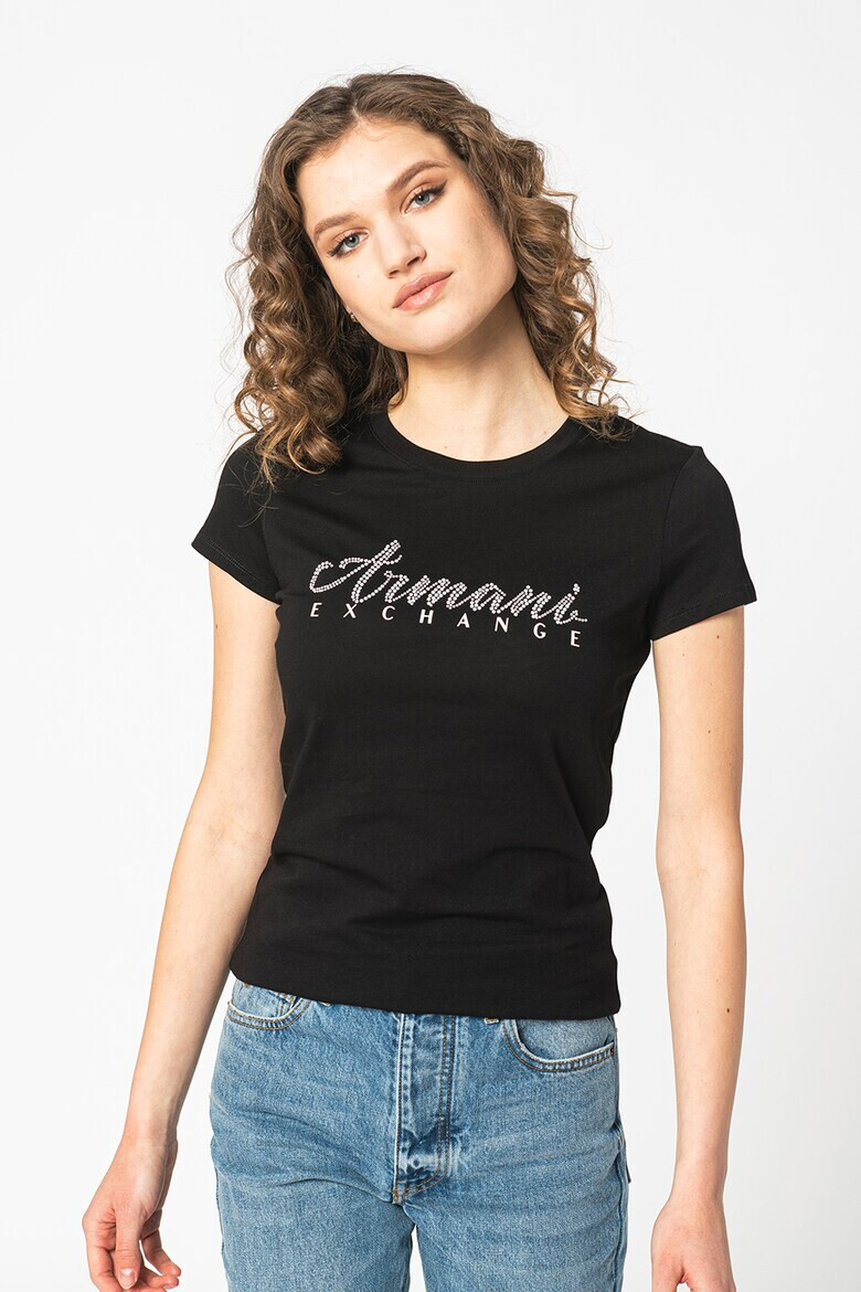 ARMANI EXCHANGE Вталена тениска с лого - Pepit.bg