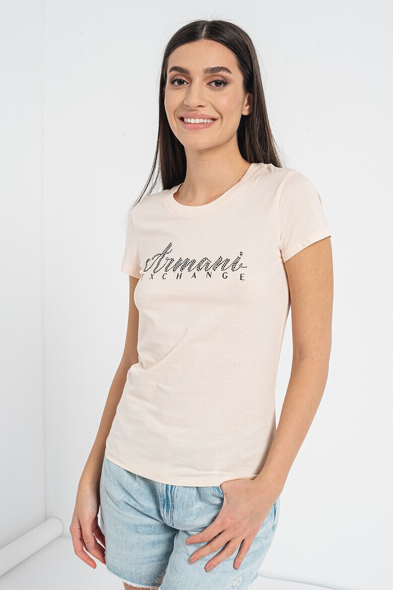ARMANI EXCHANGE Вталена тениска на лога - Pepit.bg