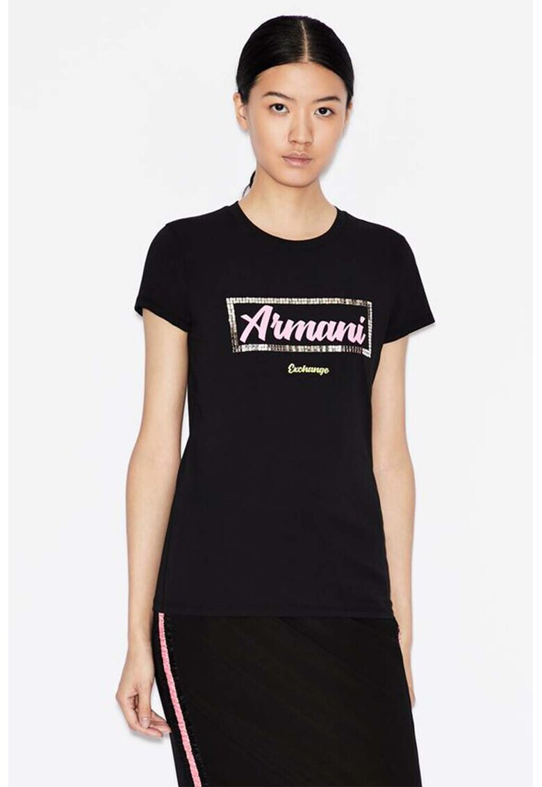 ARMANI EXCHANGE Вталена тениска с лого - Pepit.bg