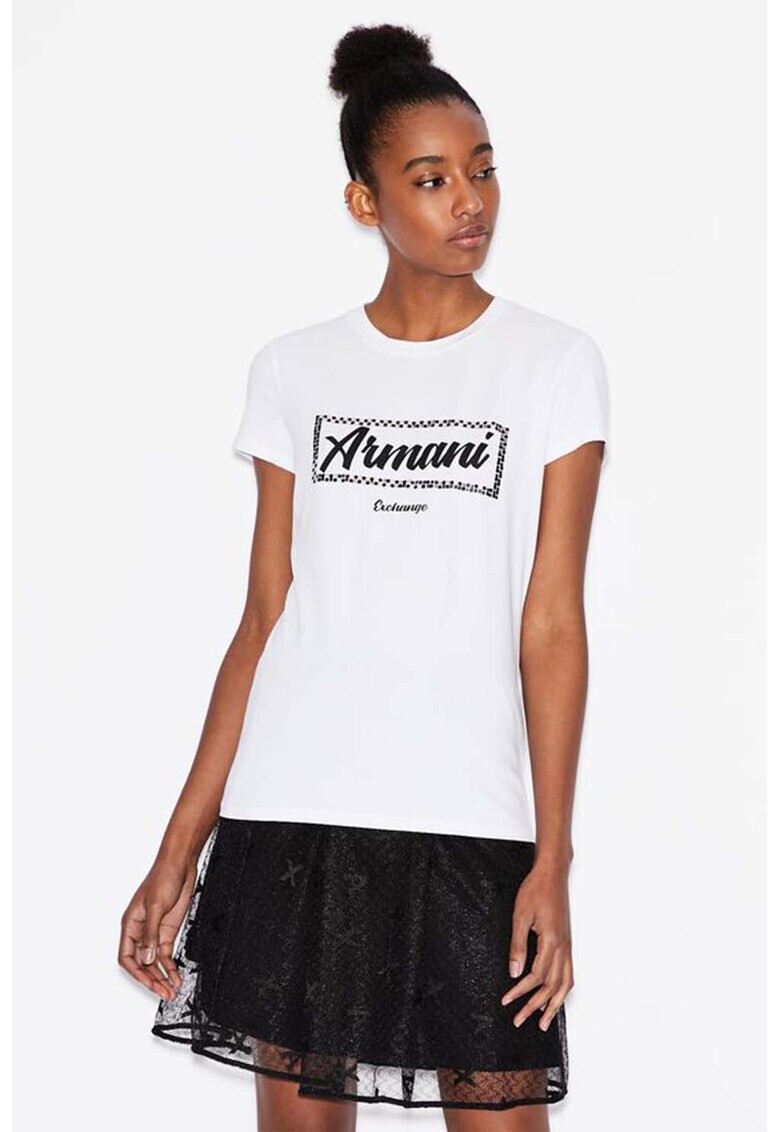 ARMANI EXCHANGE Вталена тениска с лого - Pepit.bg