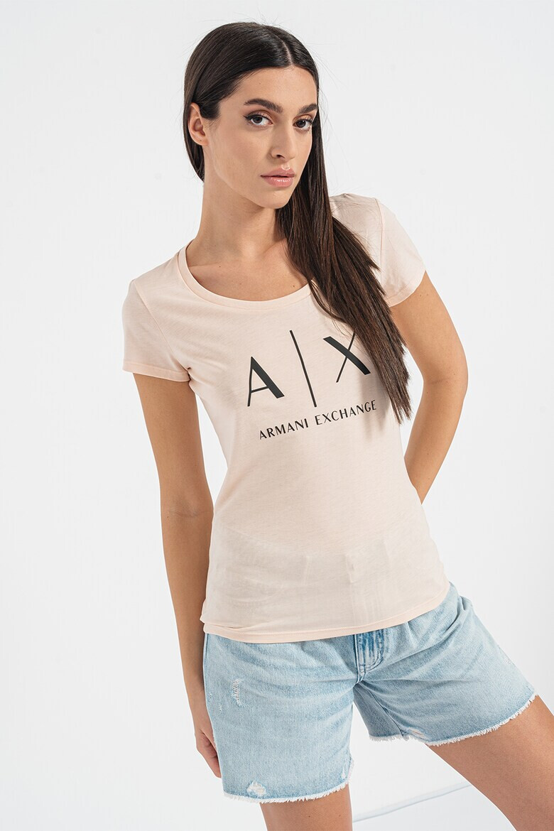 ARMANI EXCHANGE Памучна слим тениска - Pepit.bg