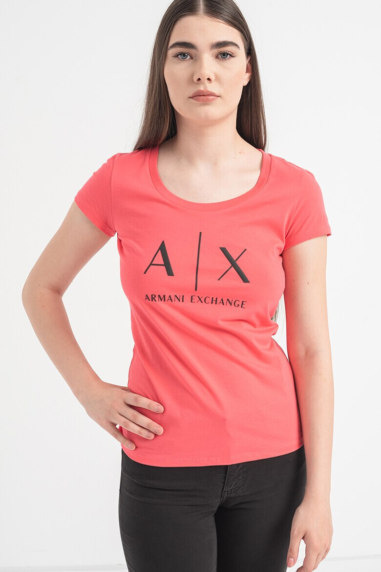 ARMANI EXCHANGE Вталена тениска с лого - Pepit.bg