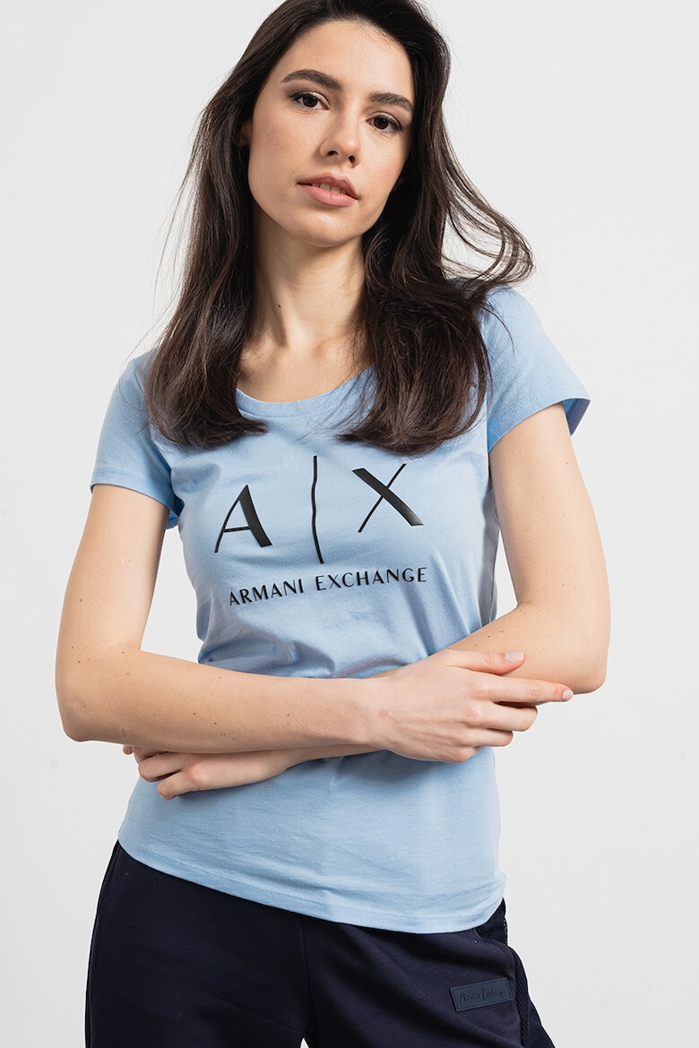 ARMANI EXCHANGE Памучна слим тениска - Pepit.bg
