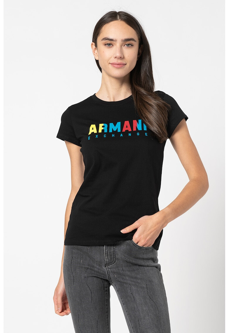 ARMANI EXCHANGE Вталена тениска с лого - Pepit.bg