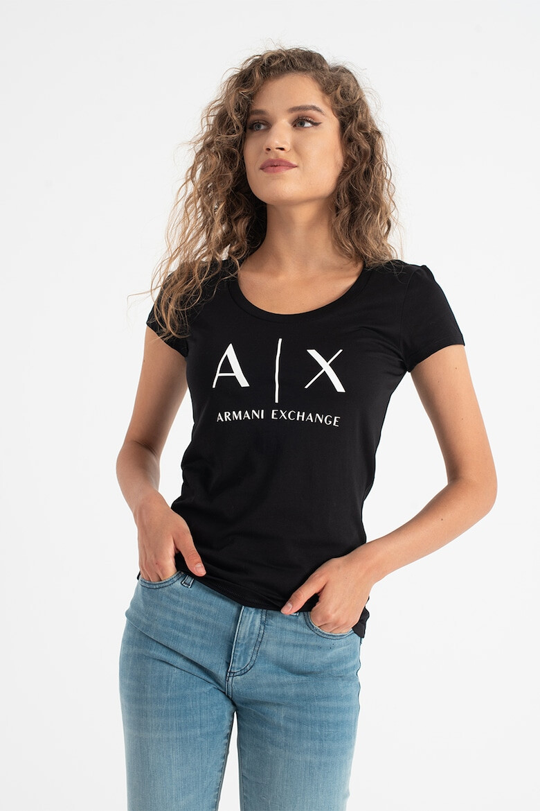 ARMANI EXCHANGE Памучна слим тениска - Pepit.bg