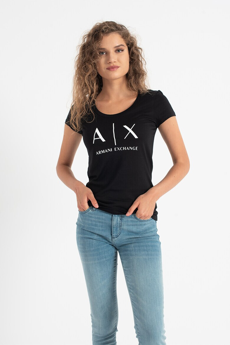 ARMANI EXCHANGE Памучна слим тениска - Pepit.bg